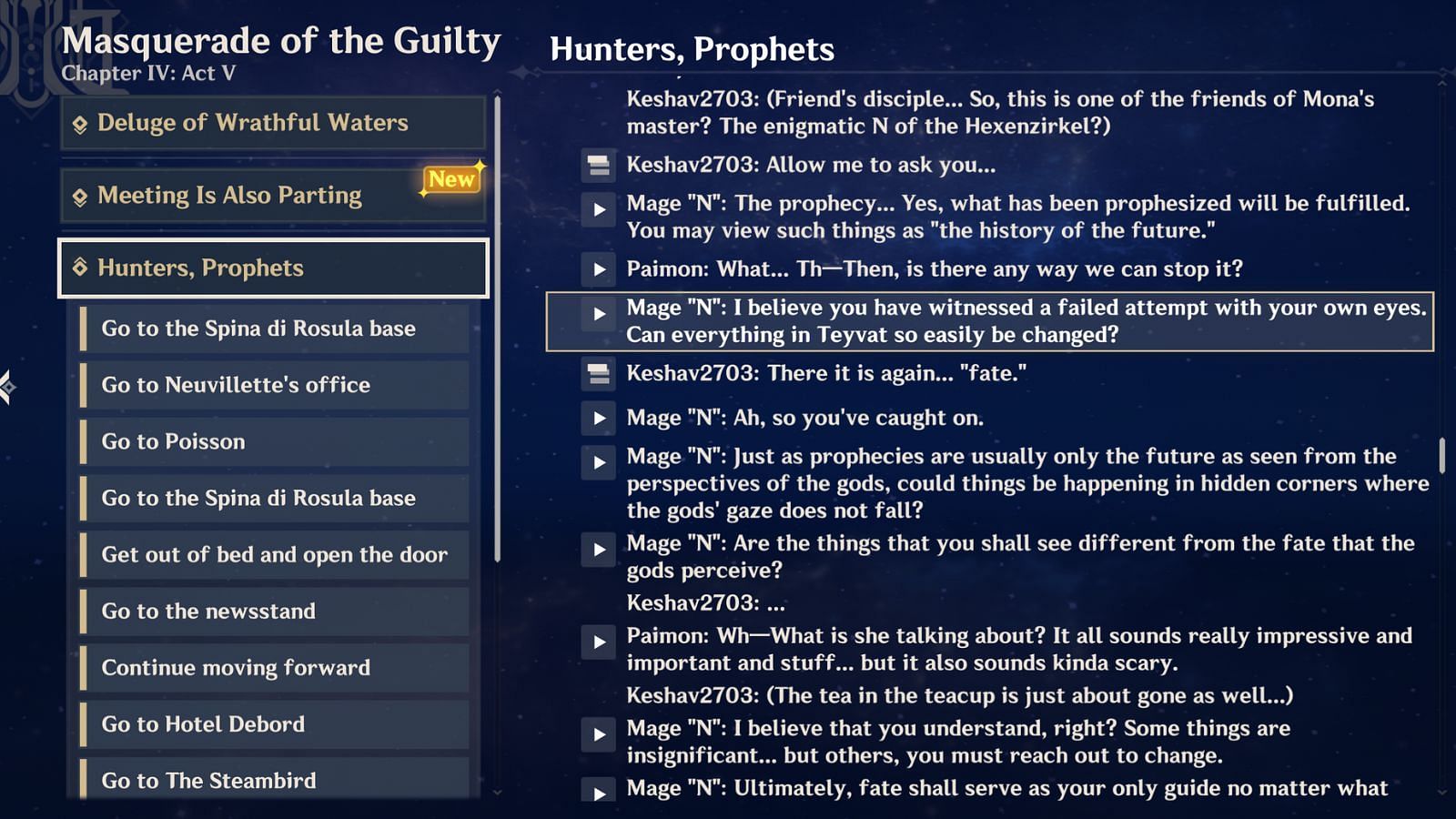 Nicole Reeyn's interactions with the Traveler in the Fontaine AQ (Image via HoYoverse)